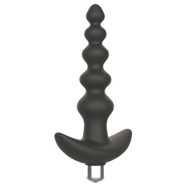 Plug anal vibrant noir en silicone 